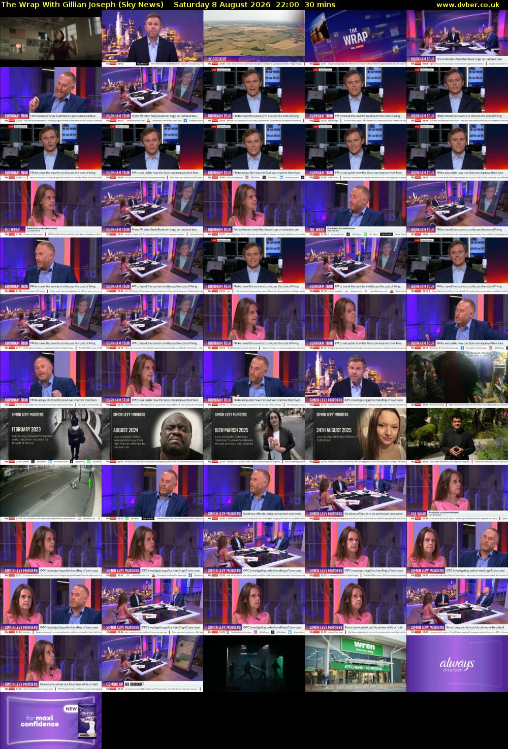 The Wrap With Gillian Joseph (Sky News) Saturday 8 August 2026 22:00 - 22:30