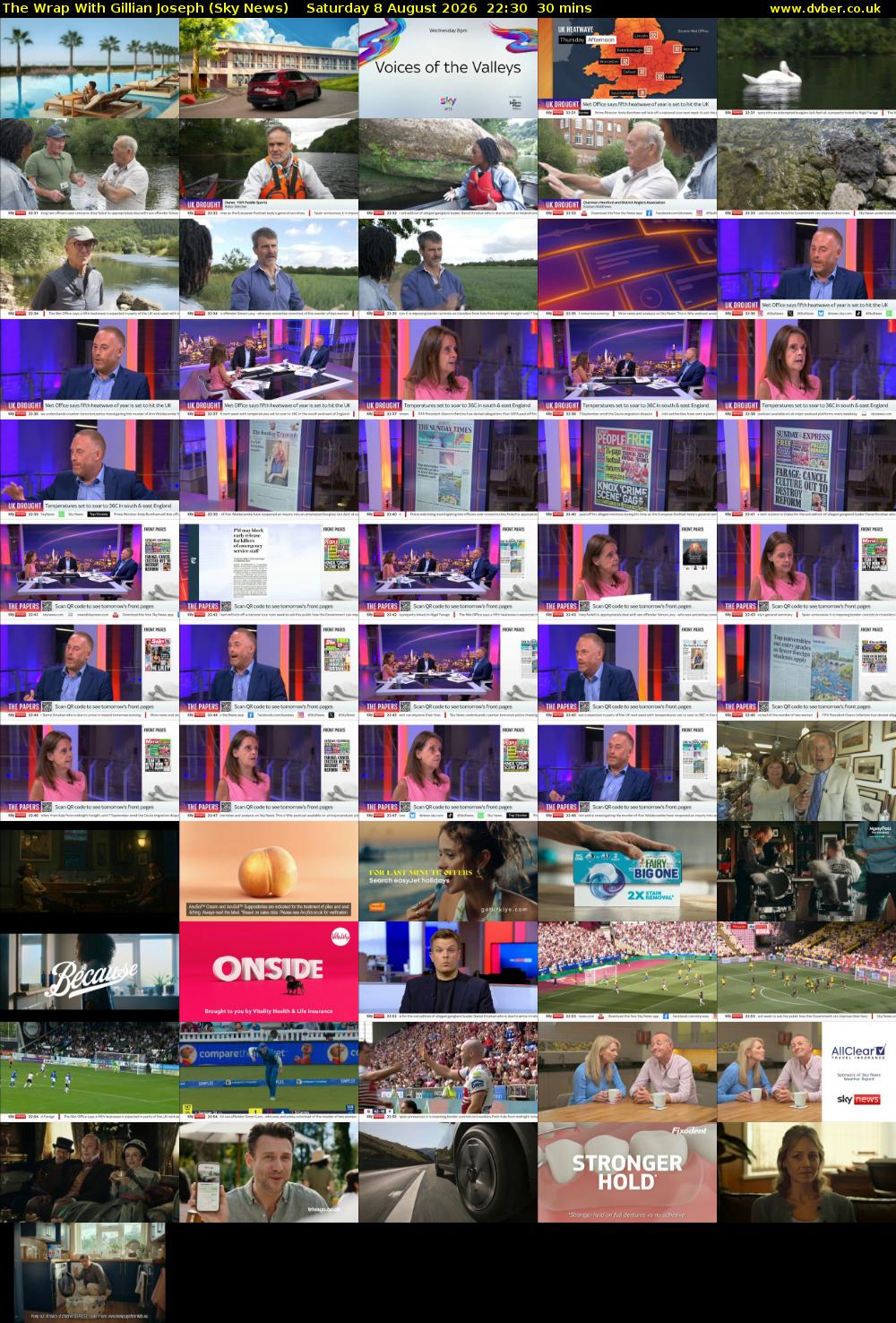 The Wrap With Gillian Joseph (Sky News) Saturday 8 August 2026 22:30 - 23:00