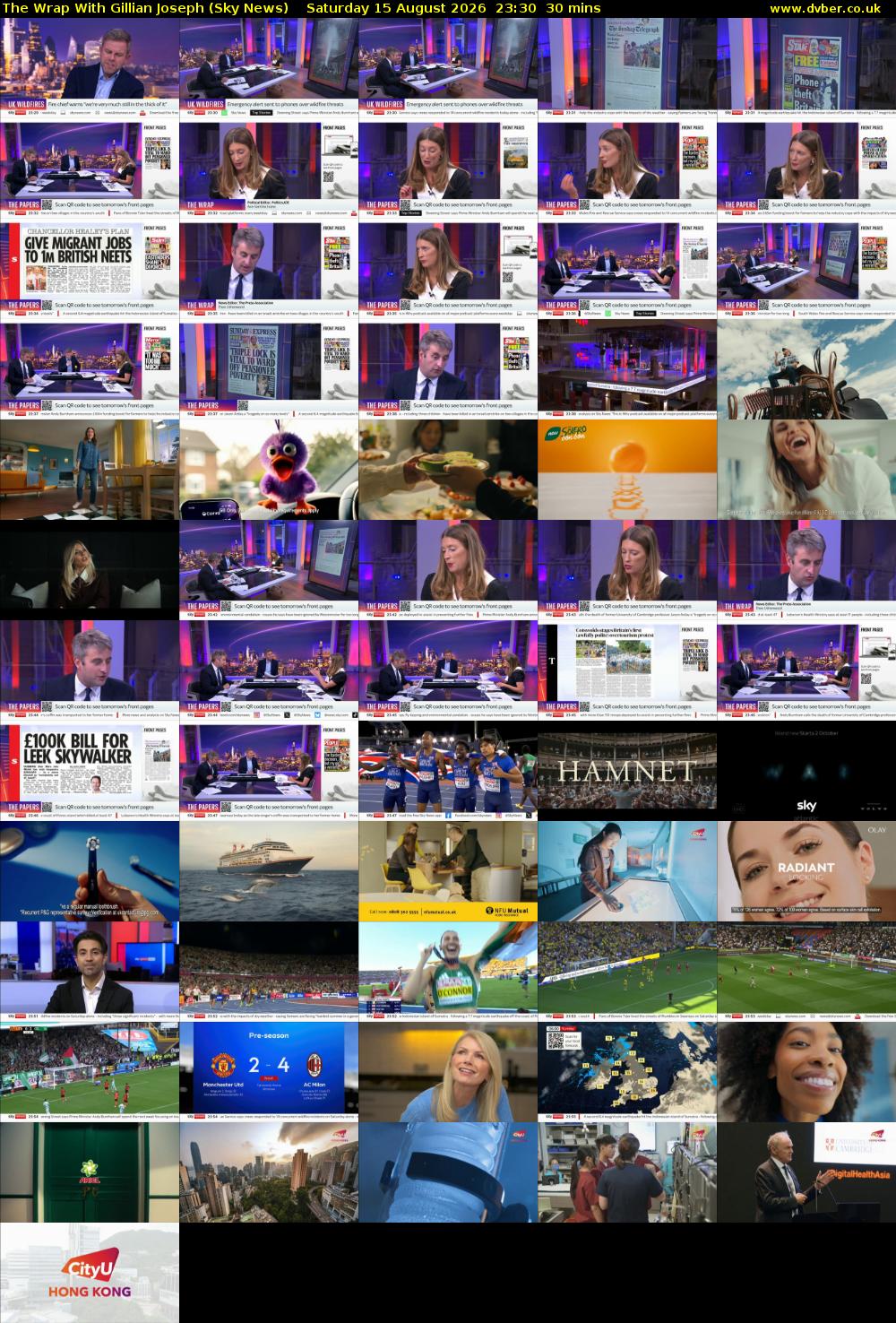 The Wrap With Gillian Joseph (Sky News) Saturday 15 August 2026 23:30 - 00:00