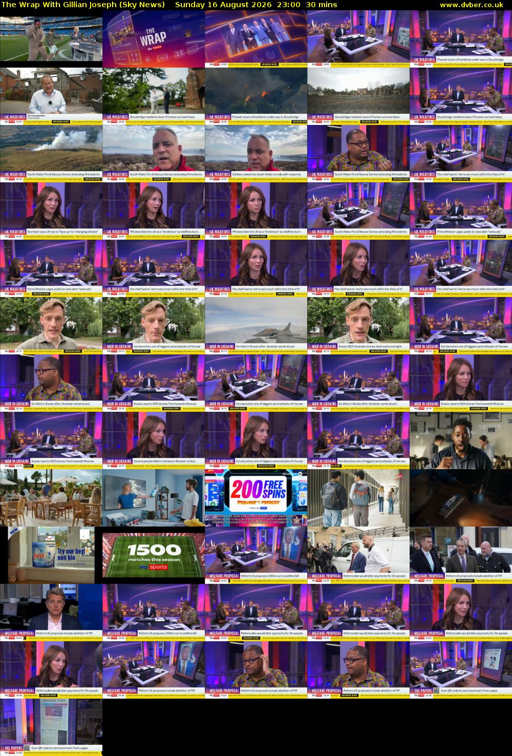 The Wrap With Gillian Joseph (Sky News) Sunday 16 August 2026 23:00 - 23:30