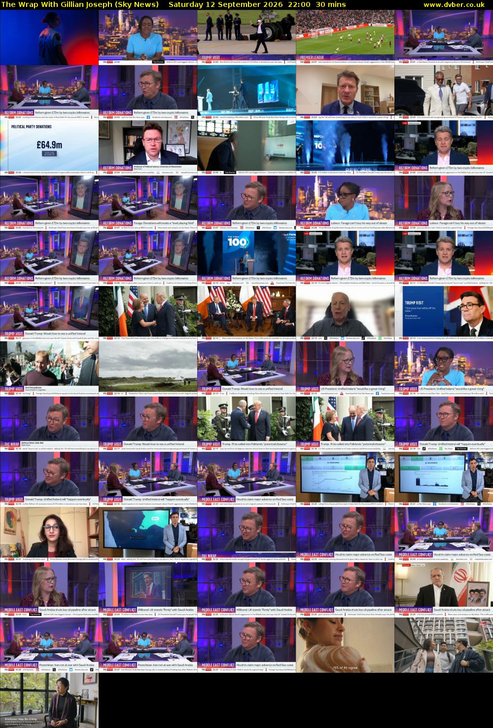 The Wrap With Gillian Joseph (Sky News) Saturday 12 September 2026 22:00 - 22:30