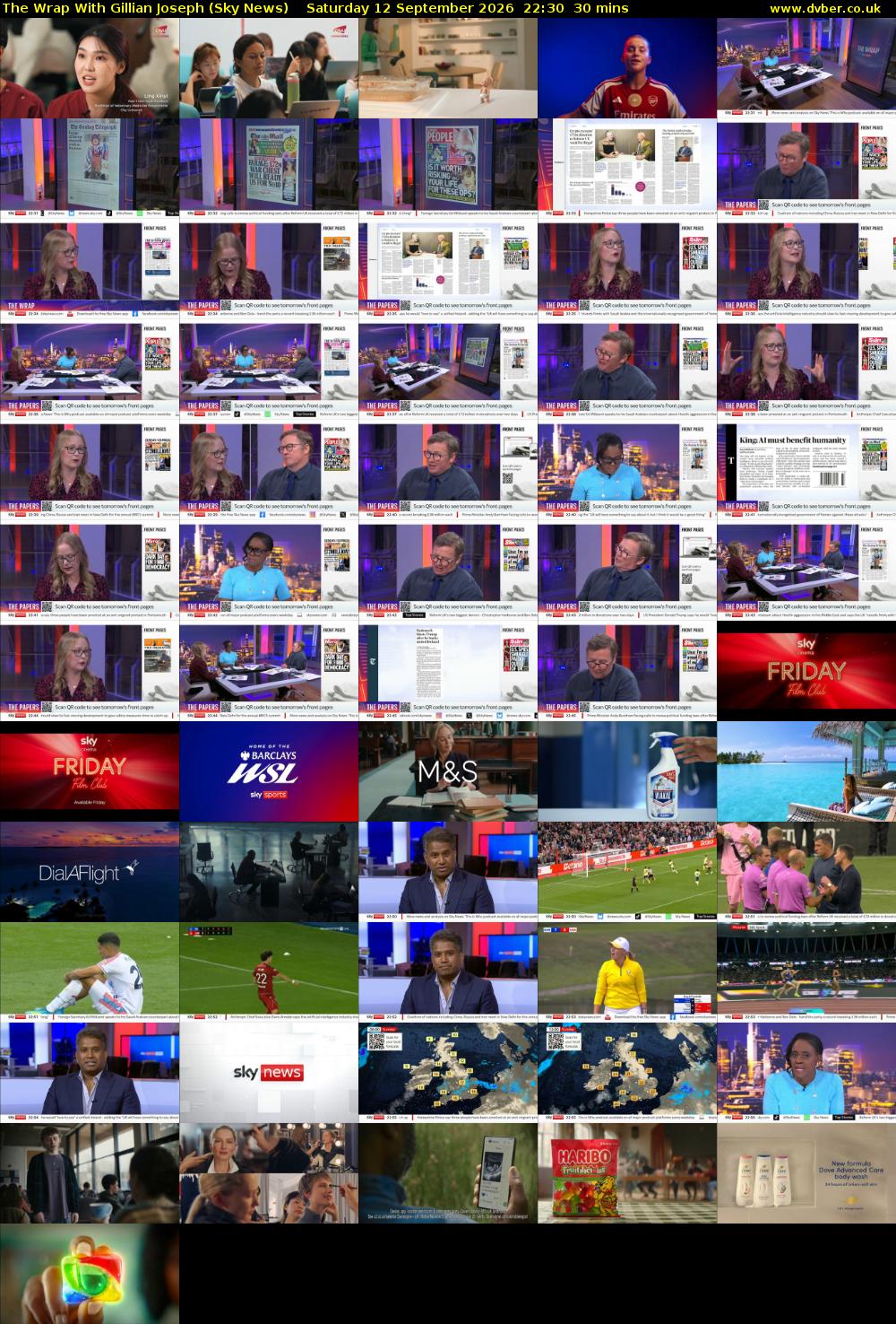 The Wrap With Gillian Joseph (Sky News) Saturday 12 September 2026 22:30 - 23:00