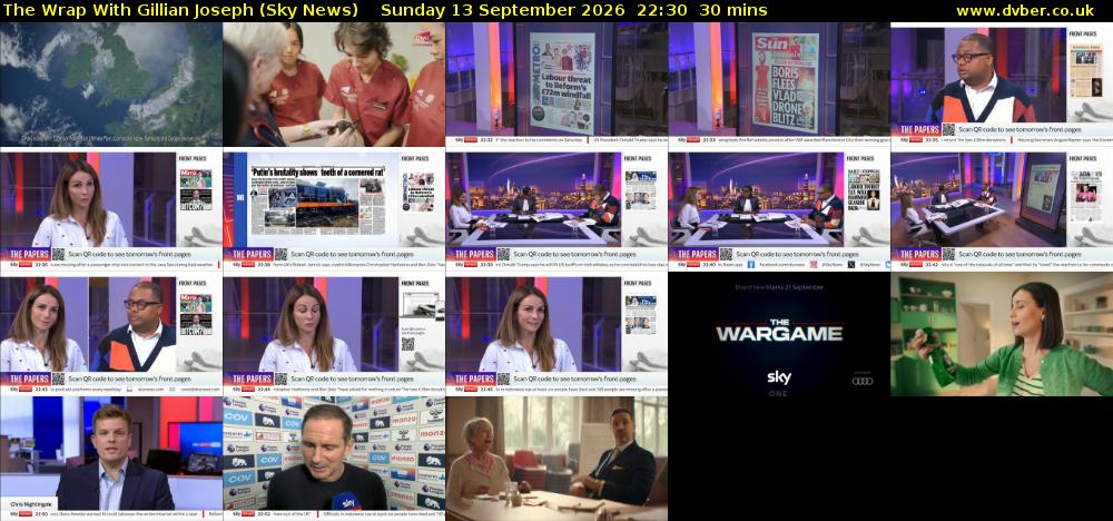 The Wrap With Gillian Joseph (Sky News) Sunday 13 September 2026 22:30 - 23:00