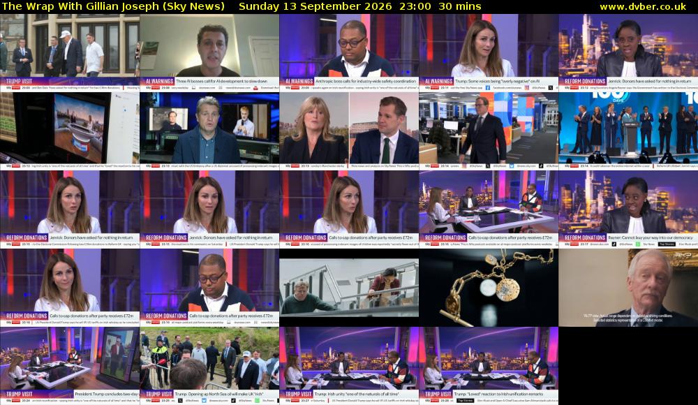 The Wrap With Gillian Joseph (Sky News) Sunday 13 September 2026 23:00 - 23:30