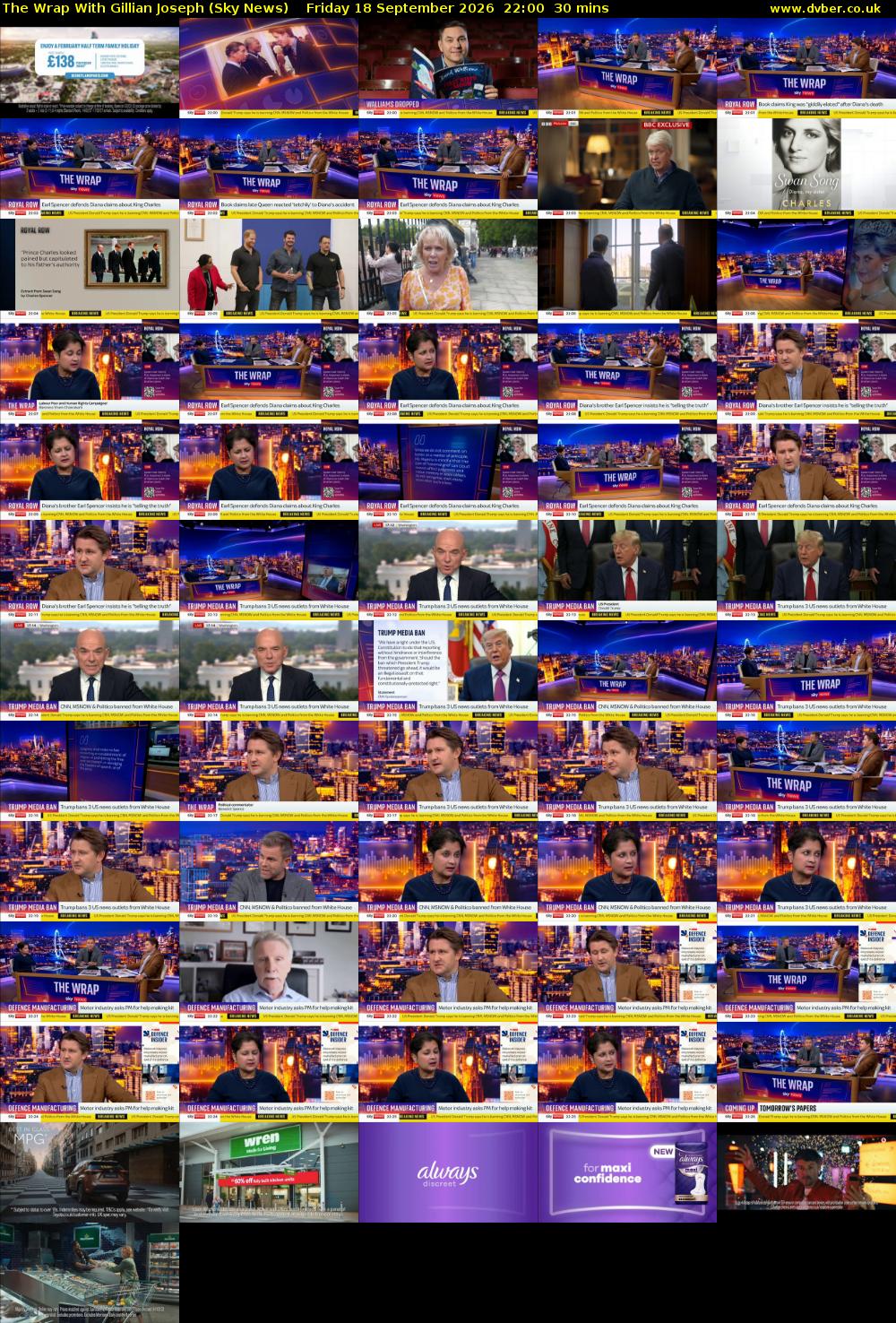 The Wrap With Gillian Joseph (Sky News) Friday 18 September 2026 22:00 - 22:30