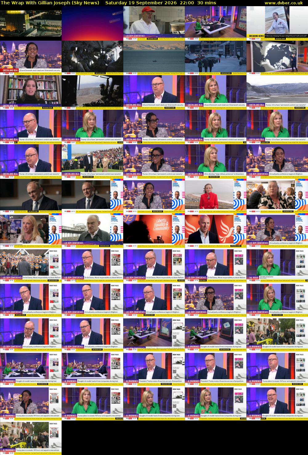 The Wrap With Gillian Joseph (Sky News) Saturday 19 September 2026 22:00 - 22:30