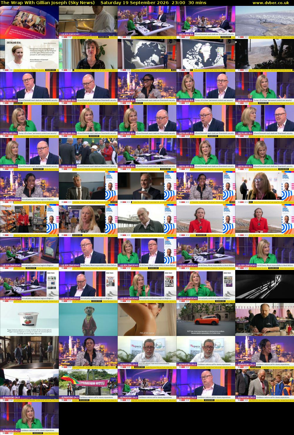The Wrap With Gillian Joseph (Sky News) Saturday 19 September 2026 23:00 - 23:30
