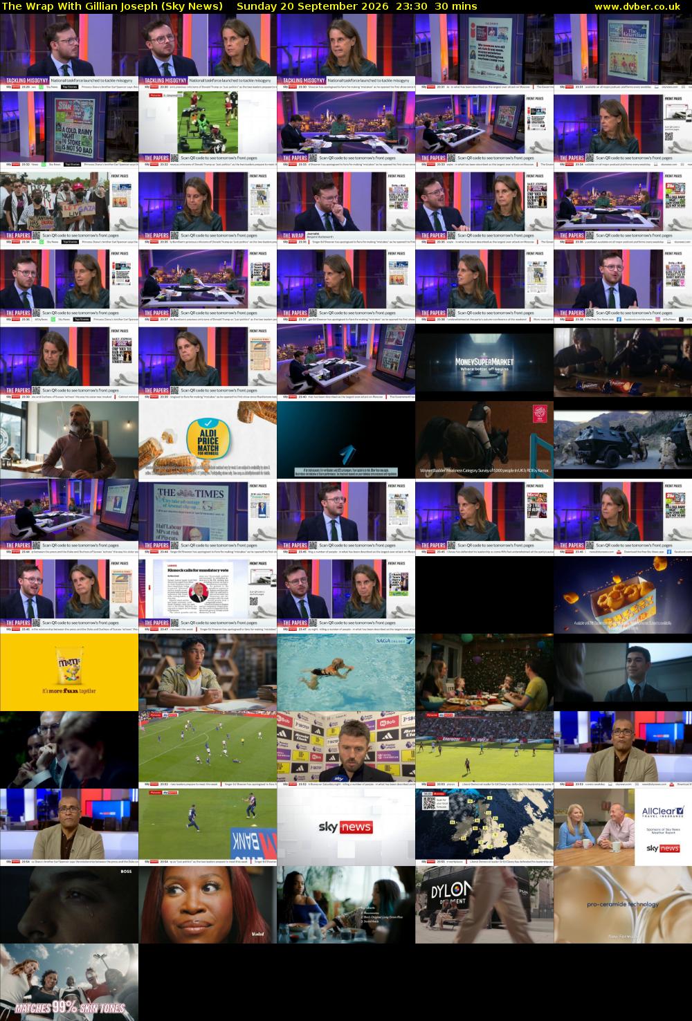 The Wrap With Gillian Joseph (Sky News) Sunday 20 September 2026 23:30 - 00:00