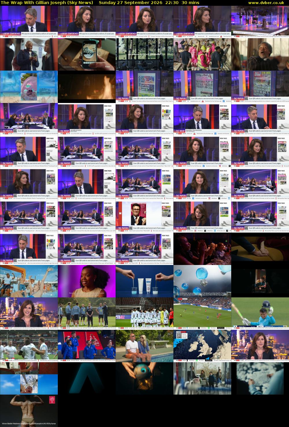 The Wrap With Gillian Joseph (Sky News) Sunday 27 September 2026 22:30 - 23:00