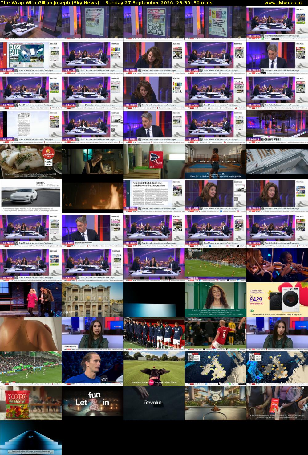 The Wrap With Gillian Joseph (Sky News) Sunday 27 September 2026 23:30 - 00:00