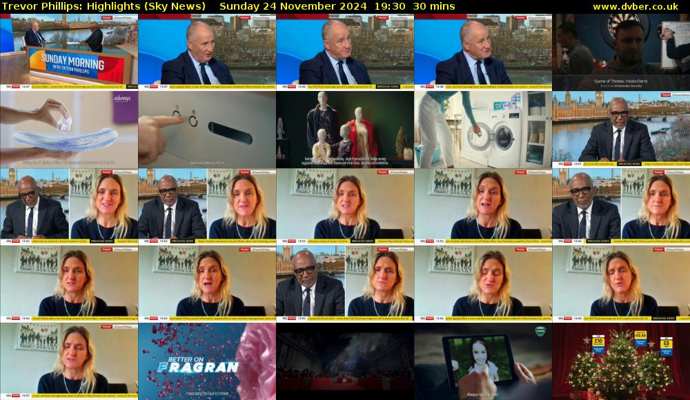 Trevor Phillips: Highlights (Sky News) Sunday 24 November 2024 19:30 - 20:00