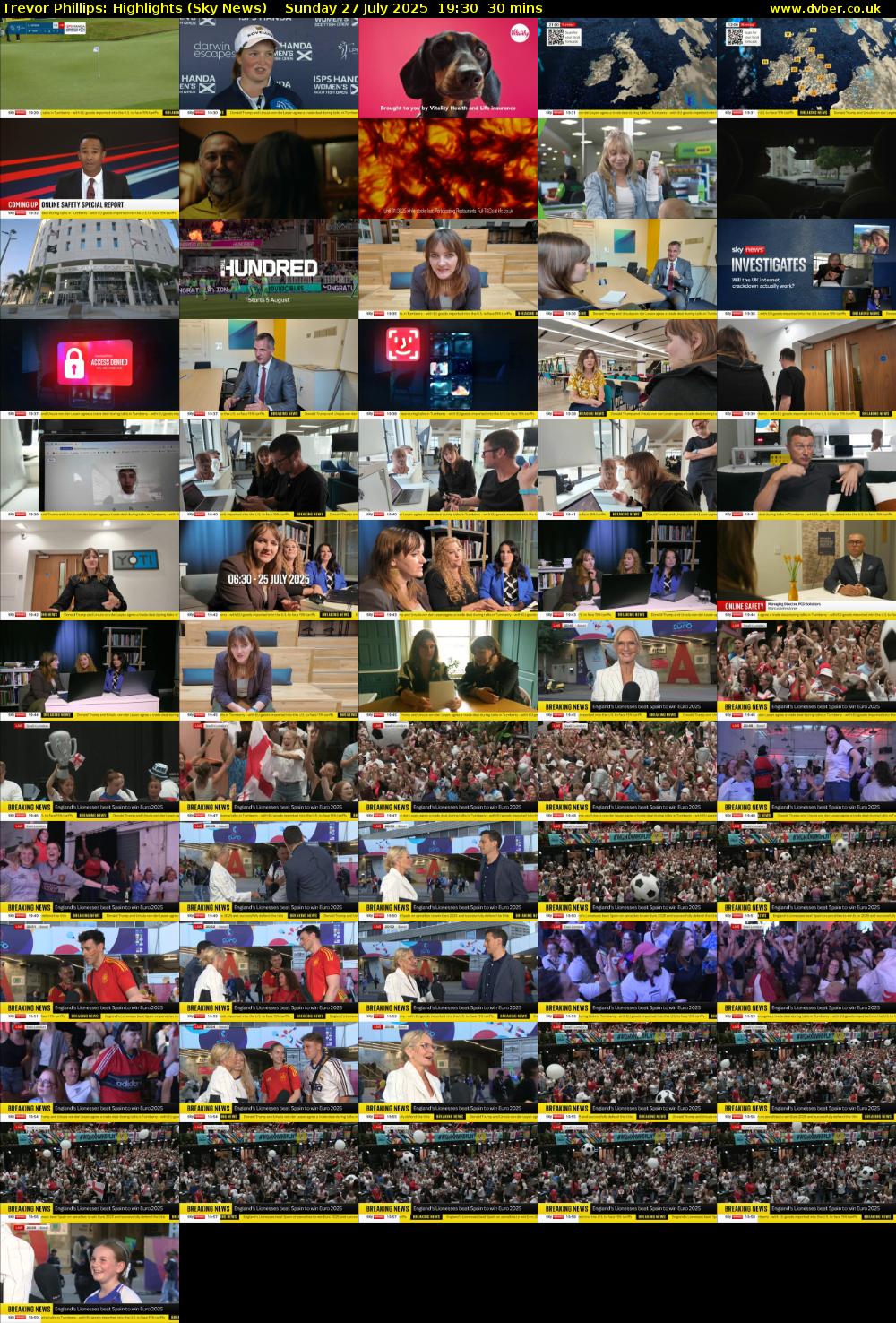 Trevor Phillips: Highlights (Sky News) Sunday 27 July 2025 19:30 - 20:00