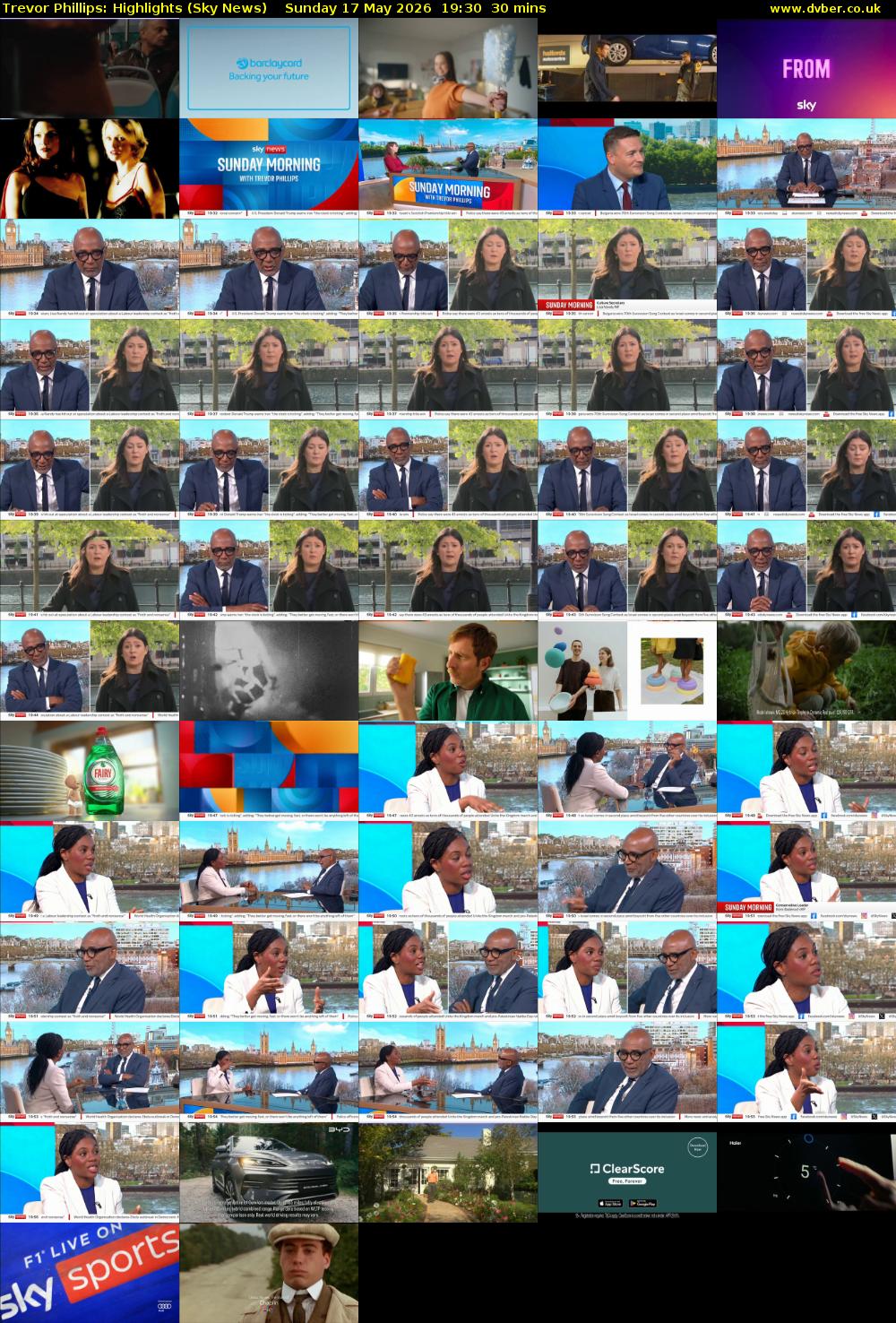 Trevor Phillips: Highlights (Sky News) Sunday 17 May 2026 19:30 - 20:00