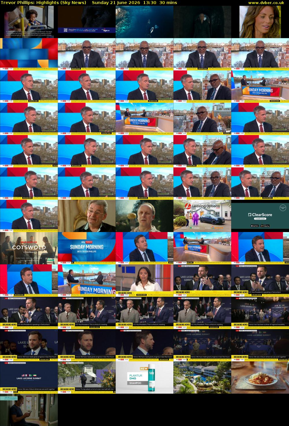 Trevor Phillips: Highlights (Sky News) Sunday 21 June 2026 13:30 - 14:00