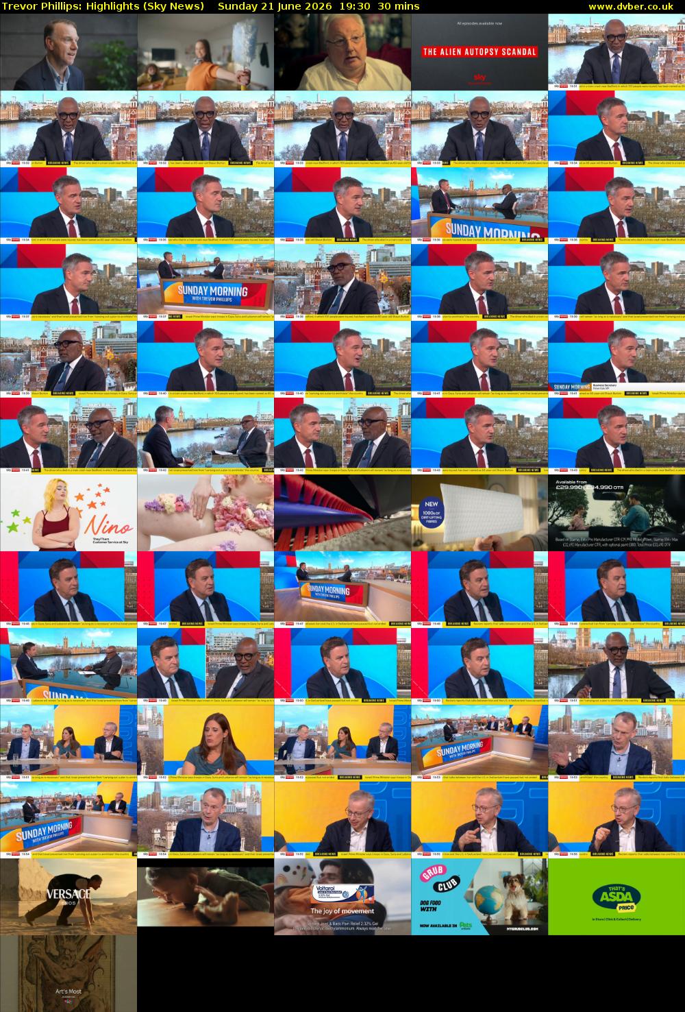 Trevor Phillips: Highlights (Sky News) Sunday 21 June 2026 19:30 - 20:00