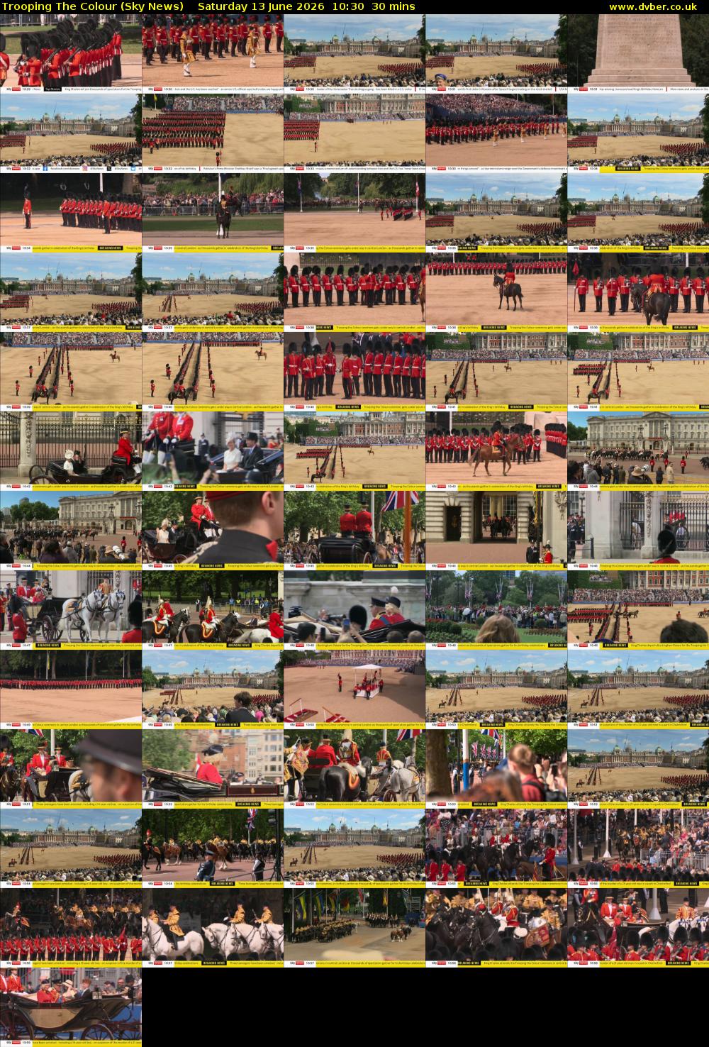 Trooping The Colour (Sky News) Saturday 13 June 2026 10:30 - 11:00