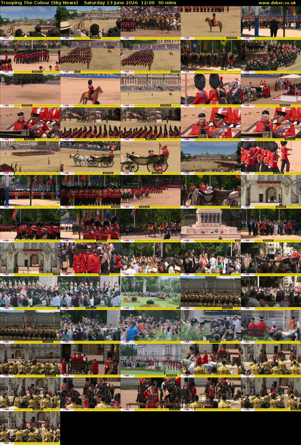 Trooping The Colour (Sky News) Saturday 13 June 2026 12:00 - 12:30