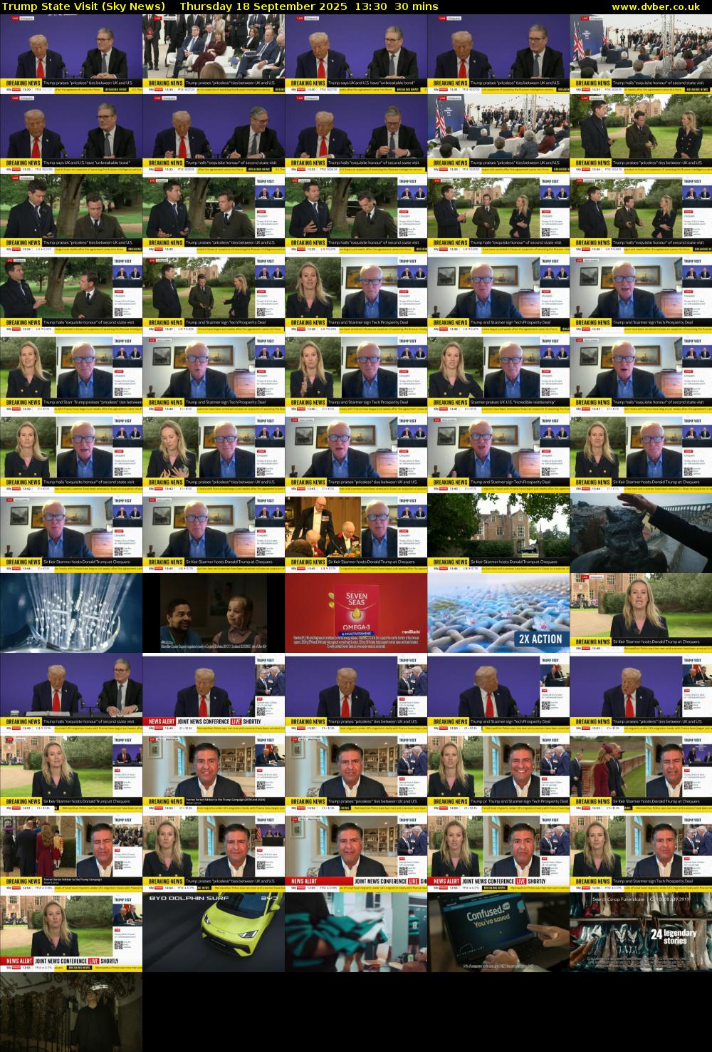 Trump State Visit (Sky News) Thursday 18 September 2025 13:30 - 14:00