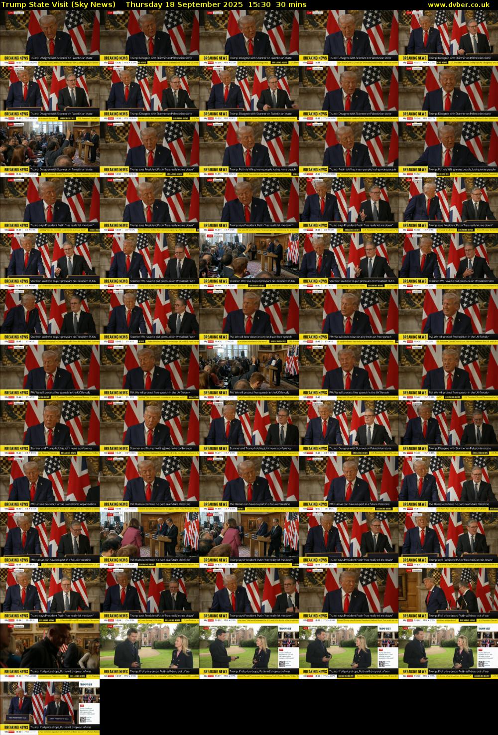 Trump State Visit (Sky News) Thursday 18 September 2025 15:30 - 16:00