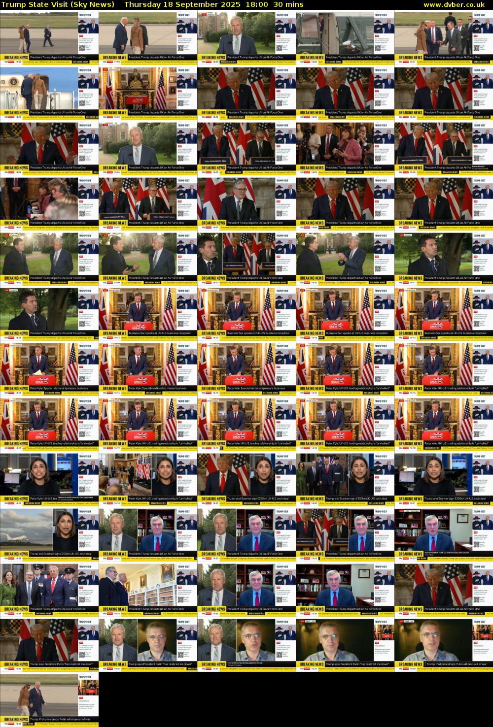 Trump State Visit (Sky News) Thursday 18 September 2025 18:00 - 18:30