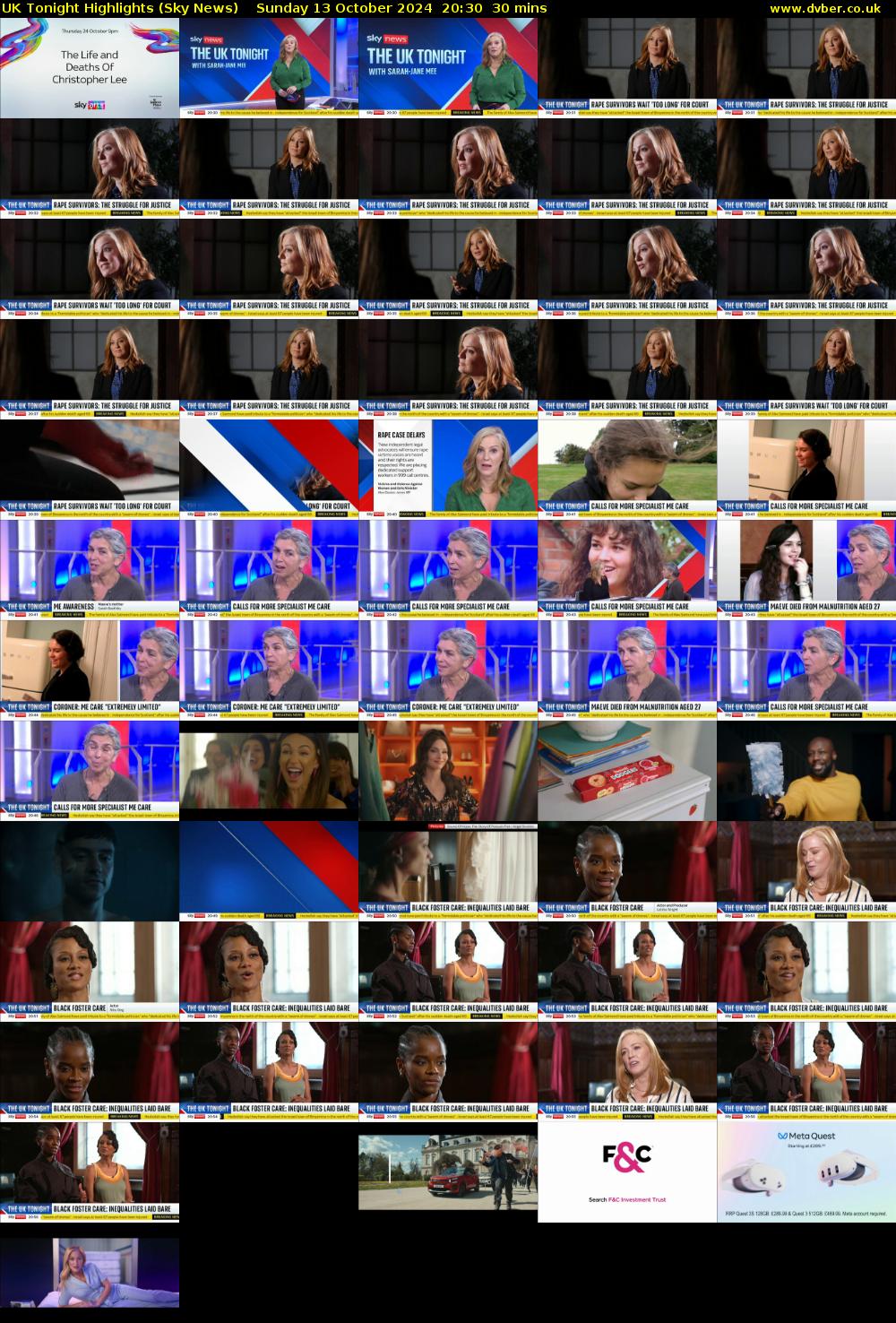 UK Tonight Highlights (Sky News) Sunday 13 October 2024 20:30 - 21:00