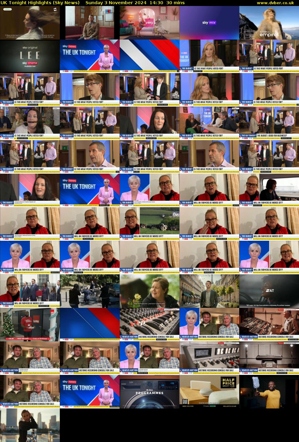 UK Tonight Highlights (Sky News) Sunday 3 November 2024 14:30 - 15:00