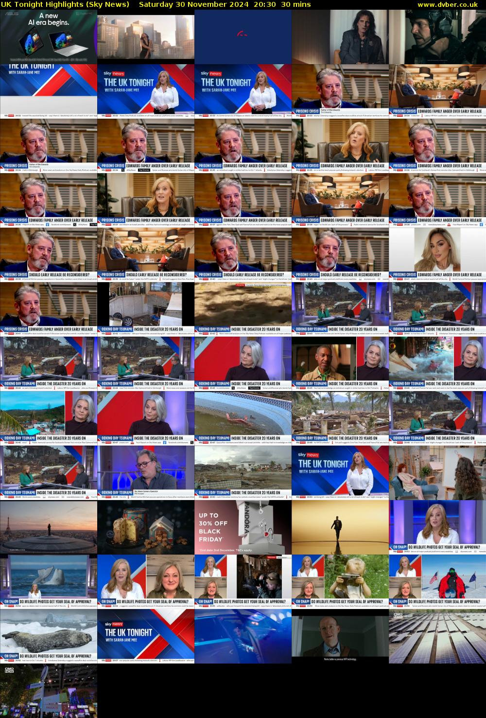 UK Tonight Highlights (Sky News) Saturday 30 November 2024 20:30 - 21:00