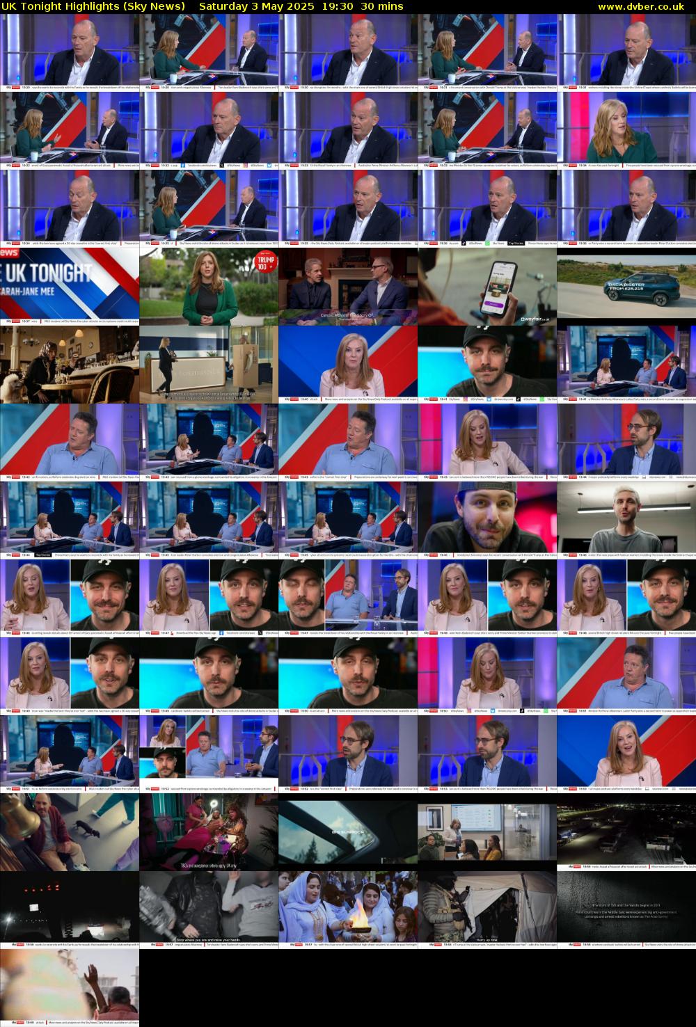 UK Tonight Highlights (Sky News) Saturday 3 May 2025 19:30 - 20:00