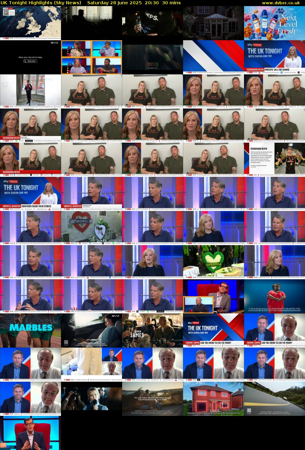 UK Tonight Highlights (Sky News) Saturday 28 June 2025 20:30 - 21:00