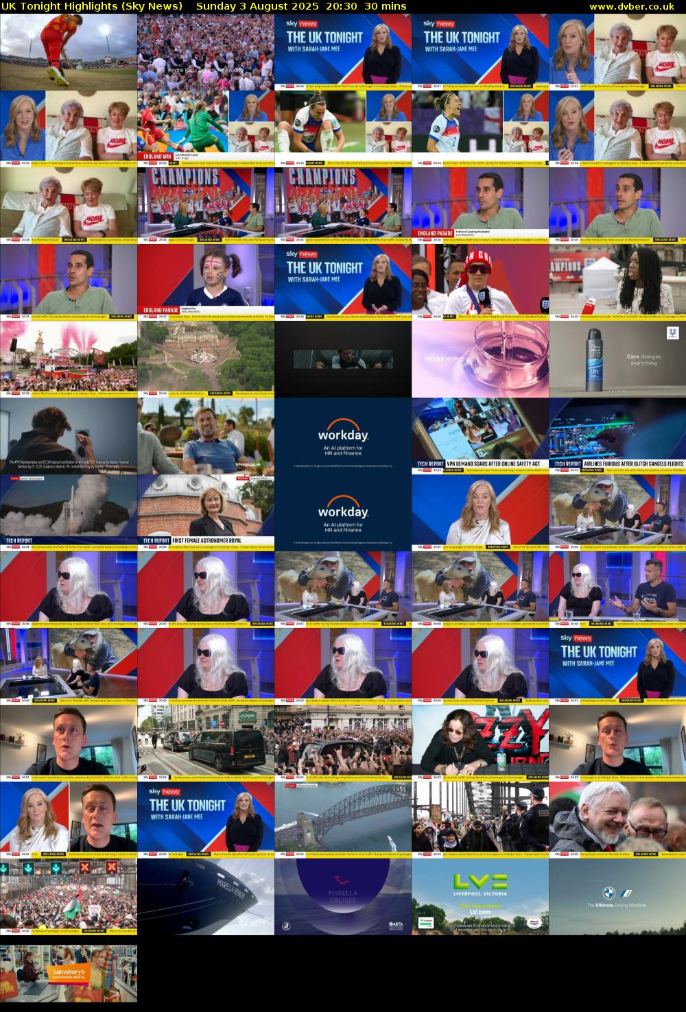 UK Tonight Highlights (Sky News) Sunday 3 August 2025 20:30 - 21:00