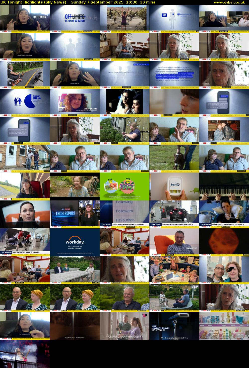 UK Tonight Highlights (Sky News) Sunday 7 September 2025 20:30 - 21:00