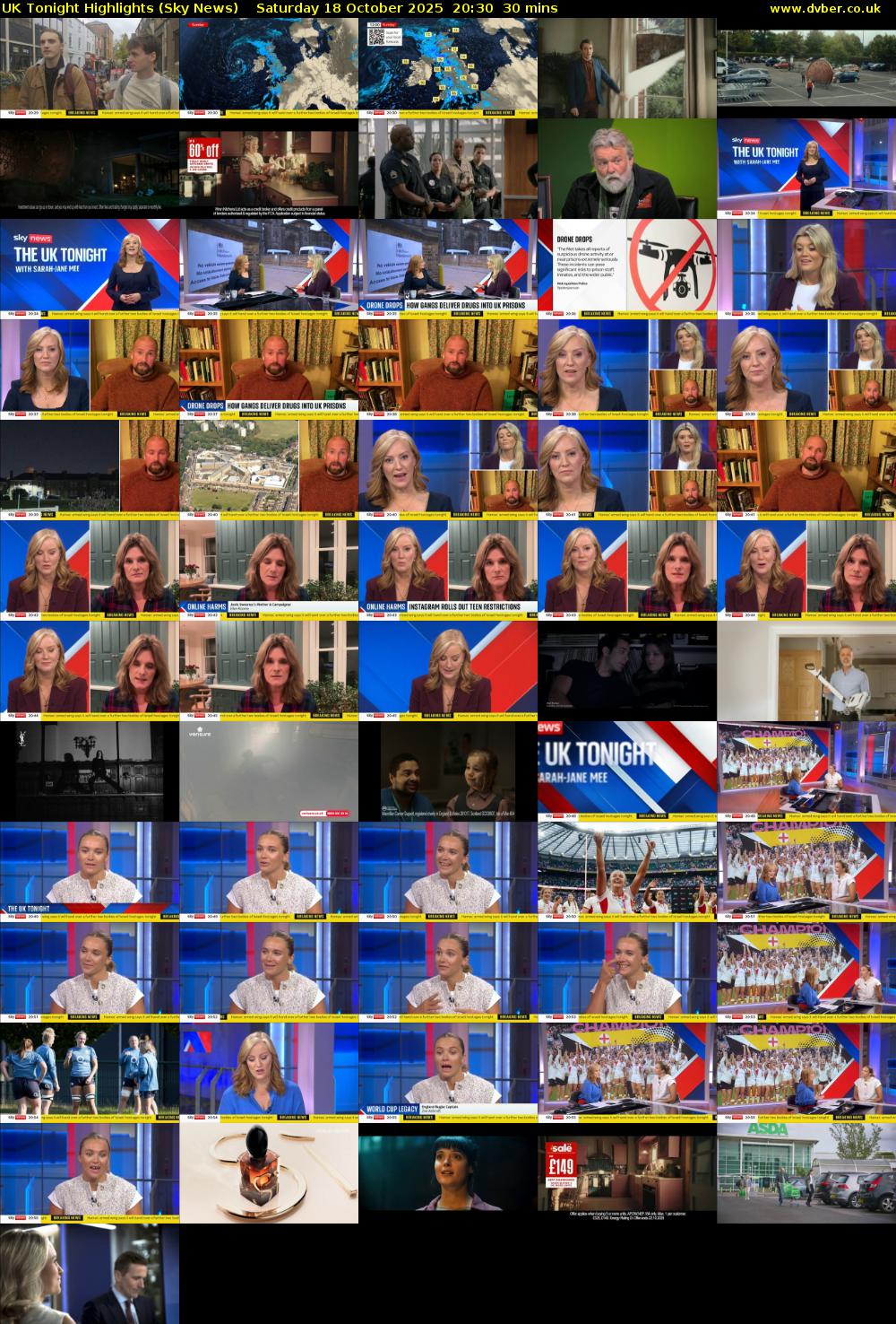 UK Tonight Highlights (Sky News) Saturday 18 October 2025 20:30 - 21:00