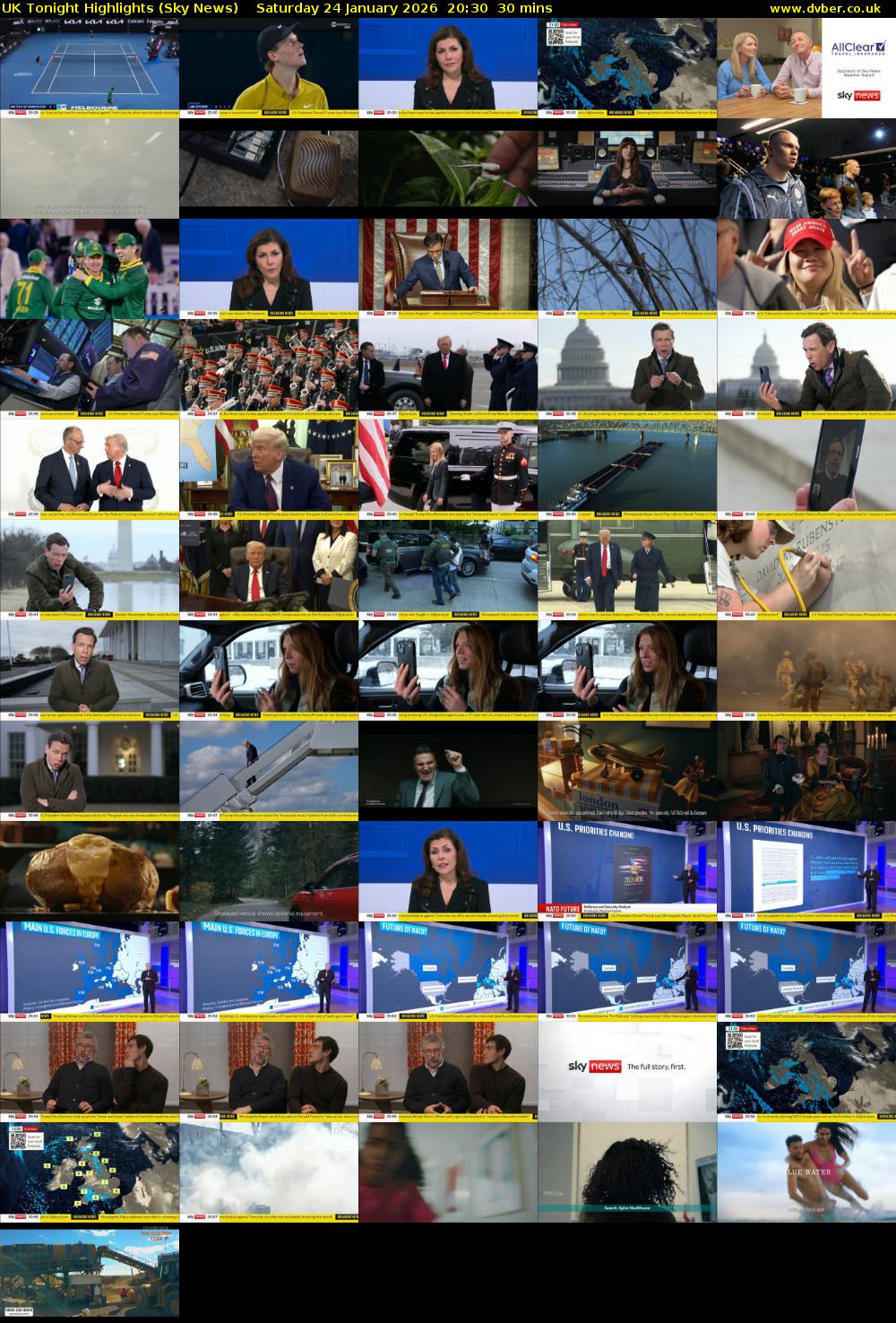 UK Tonight Highlights (Sky News) Saturday 24 January 2026 20:30 - 21:00