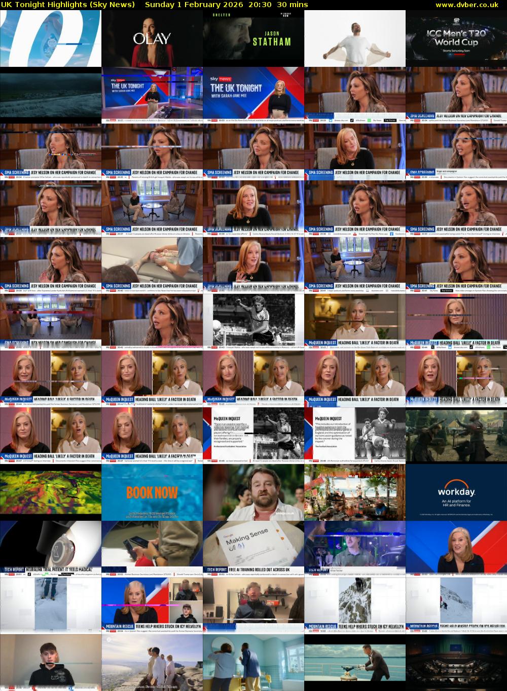 UK Tonight Highlights (Sky News) Sunday 1 February 2026 20:30 - 21:00