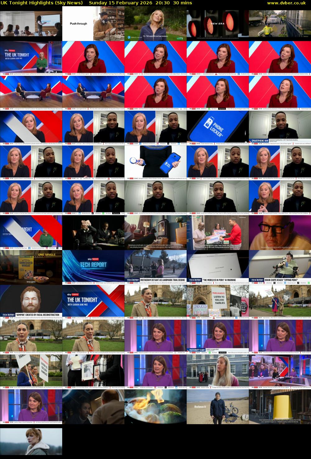UK Tonight Highlights (Sky News) Sunday 15 February 2026 20:30 - 21:00