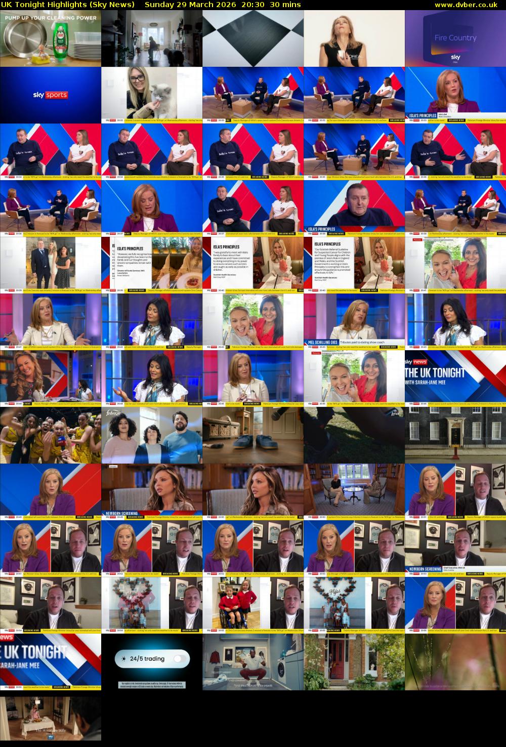 UK Tonight Highlights (Sky News) Sunday 29 March 2026 20:30 - 21:00