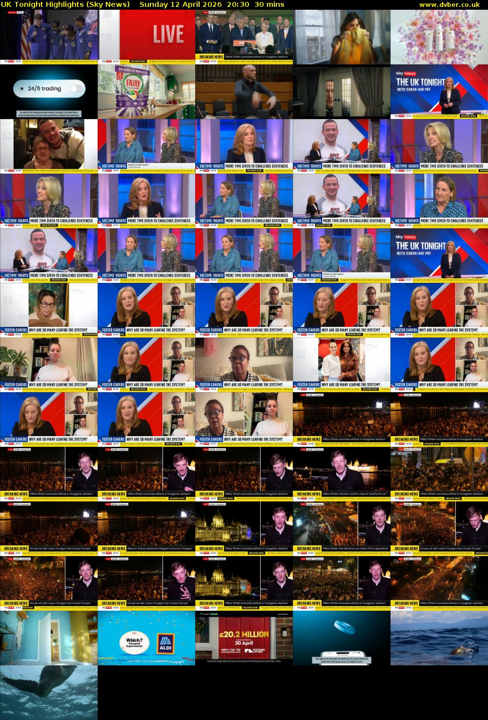 UK Tonight Highlights (Sky News) Sunday 12 April 2026 20:30 - 21:00