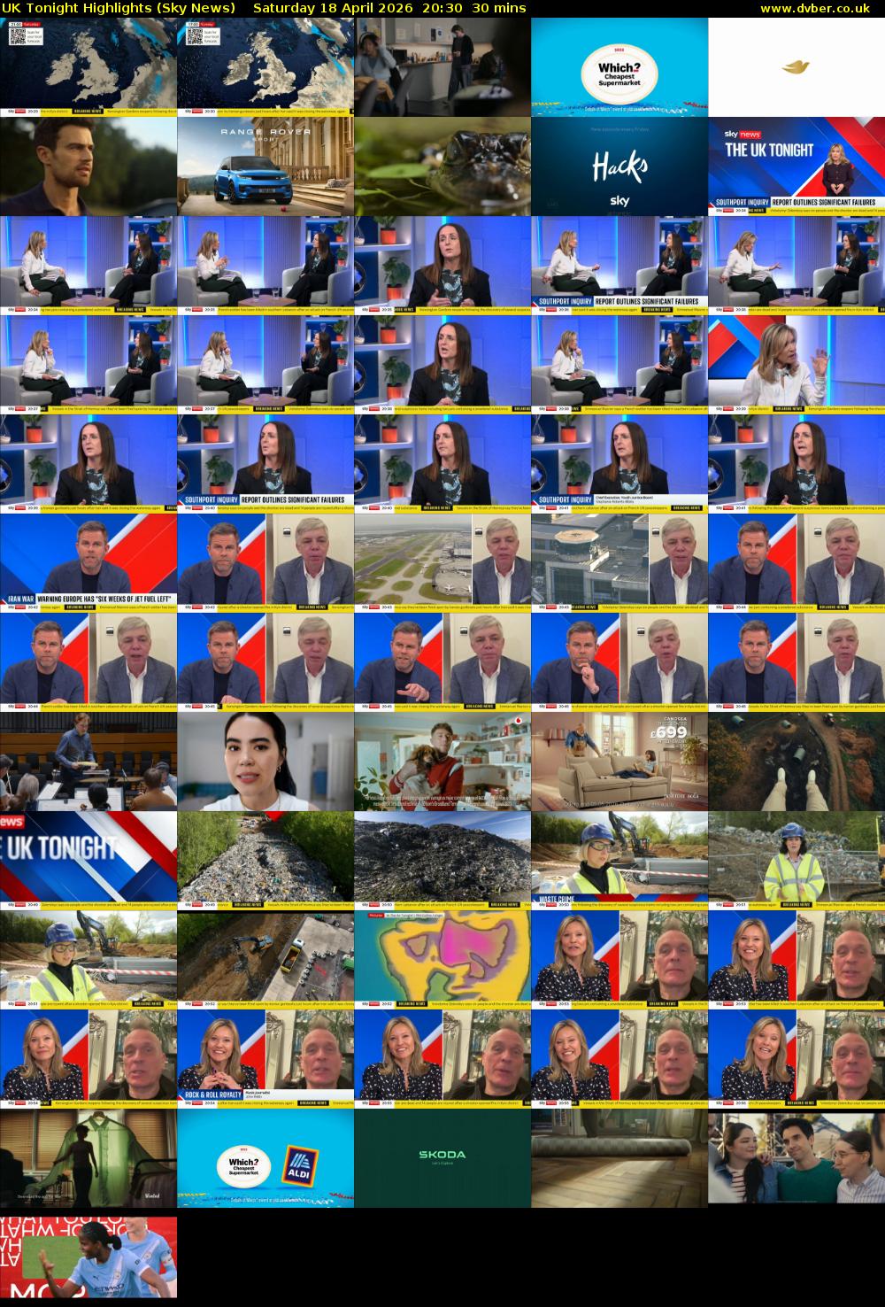 UK Tonight Highlights (Sky News) Saturday 18 April 2026 20:30 - 21:00