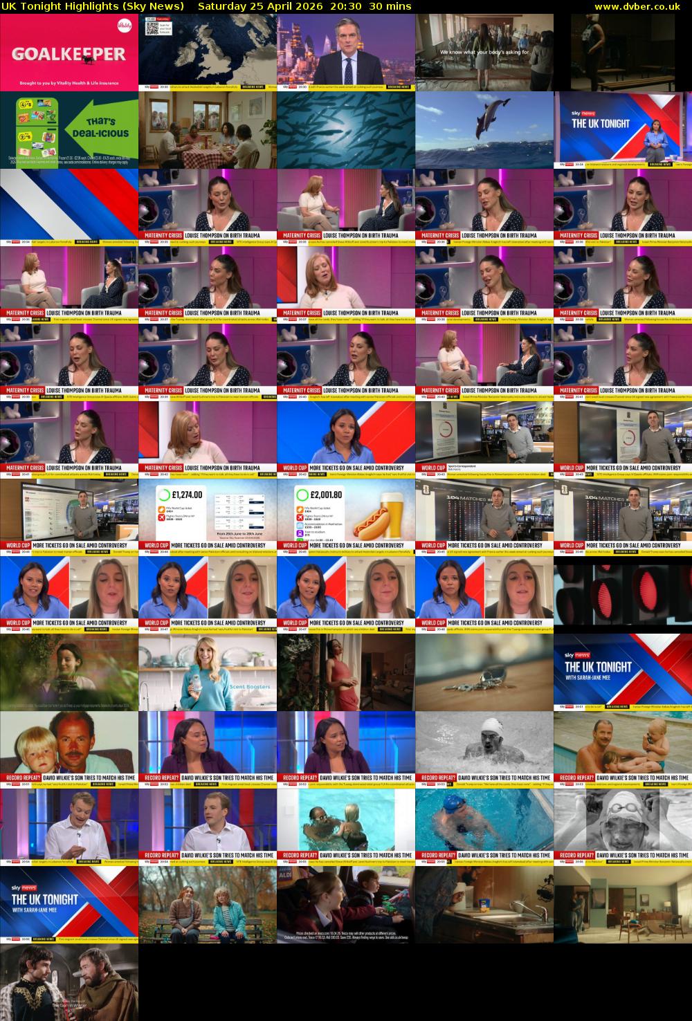 UK Tonight Highlights (Sky News) Saturday 25 April 2026 20:30 - 21:00