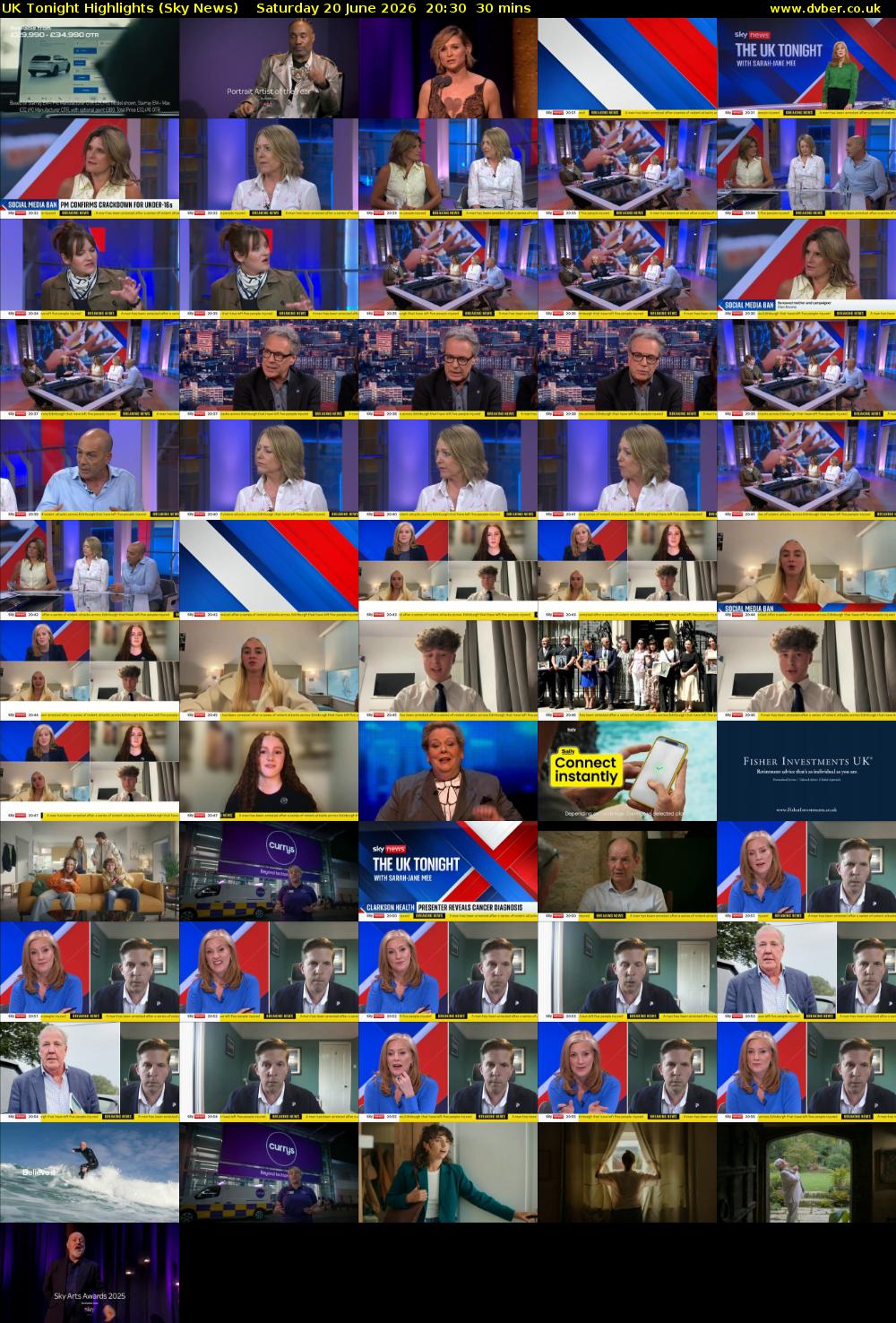 UK Tonight Highlights (Sky News) Saturday 20 June 2026 20:30 - 21:00