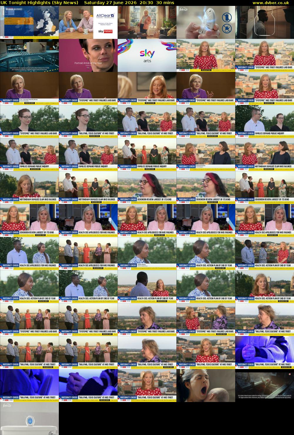 UK Tonight Highlights (Sky News) Saturday 27 June 2026 20:30 - 21:00