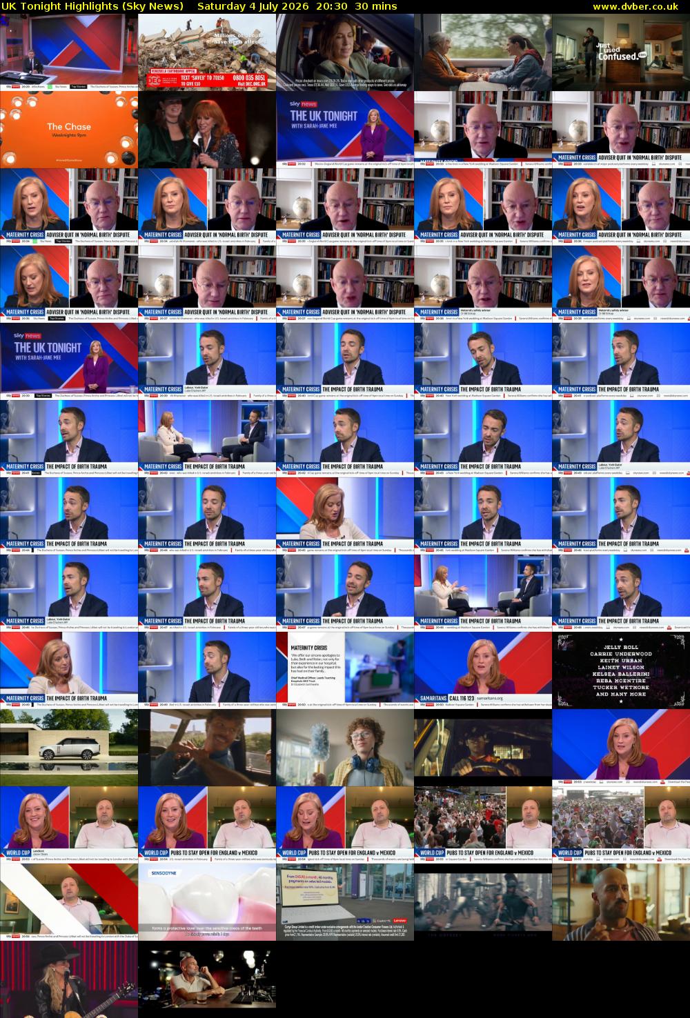 UK Tonight Highlights (Sky News) Saturday 4 July 2026 20:30 - 21:00