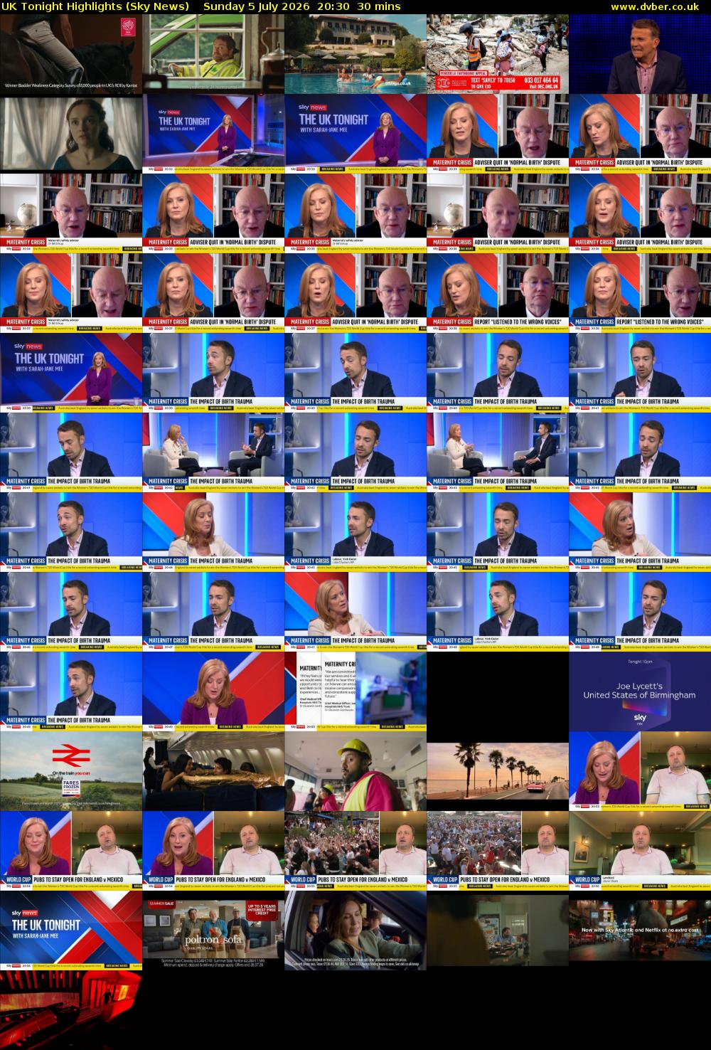 UK Tonight Highlights (Sky News) Sunday 5 July 2026 20:30 - 21:00