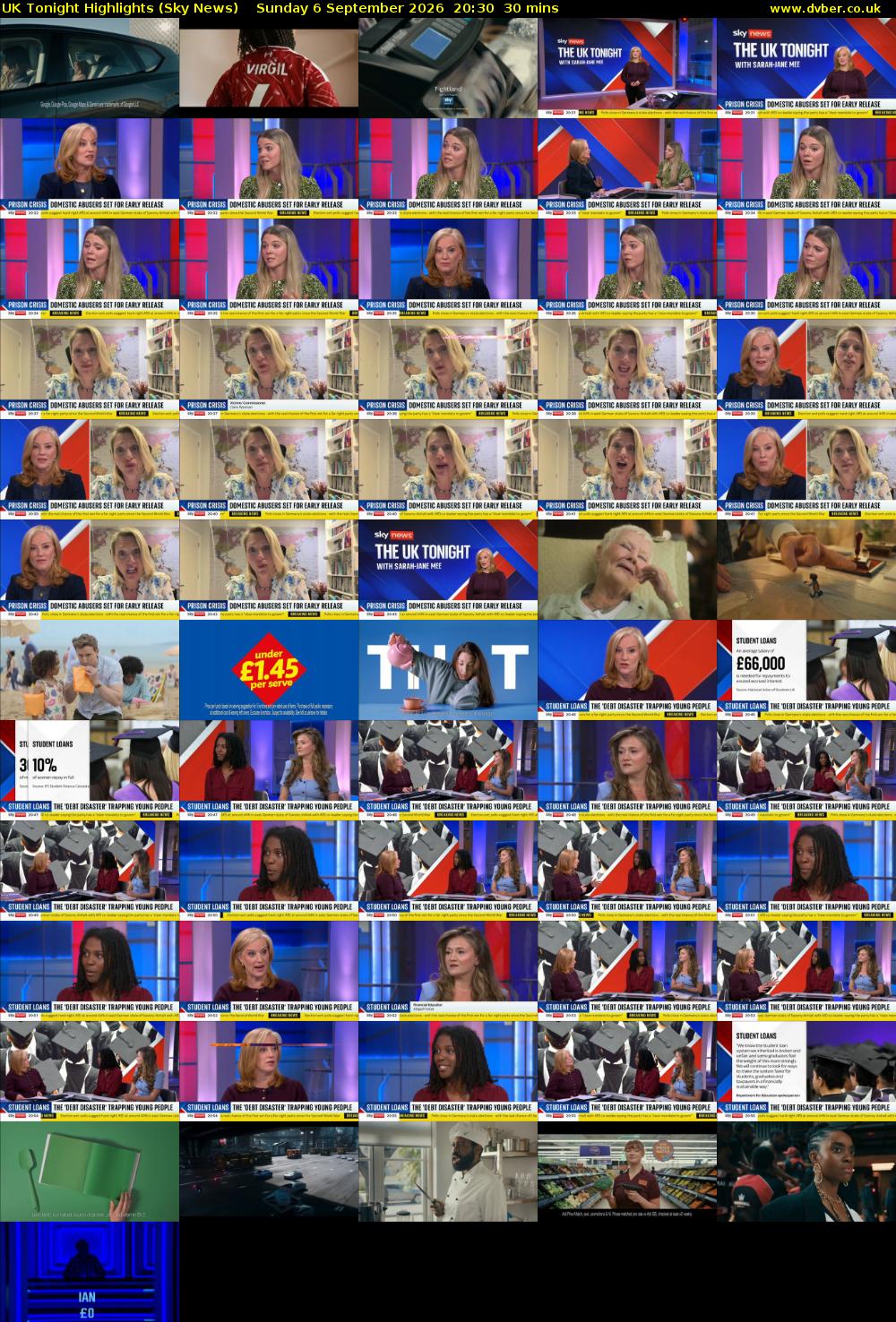 UK Tonight Highlights (Sky News) Sunday 6 September 2026 20:30 - 21:00