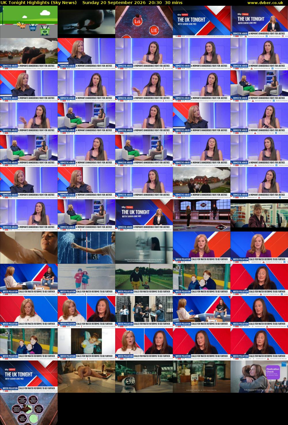 UK Tonight Highlights (Sky News) Sunday 20 September 2026 20:30 - 21:00