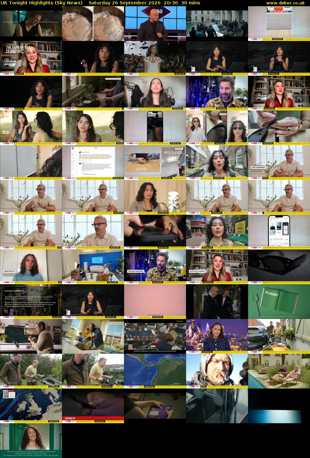 UK Tonight Highlights (Sky News) Saturday 26 September 2026 20:30 - 21:00