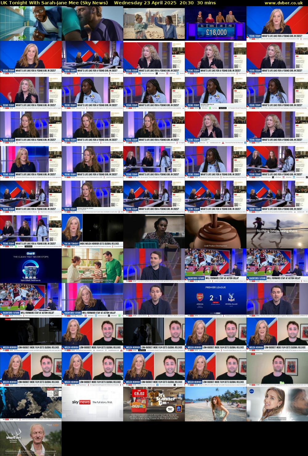 UK Tonight With Sarah-Jane Mee (Sky News) Wednesday 23 April 2025 20:30 - 21:00