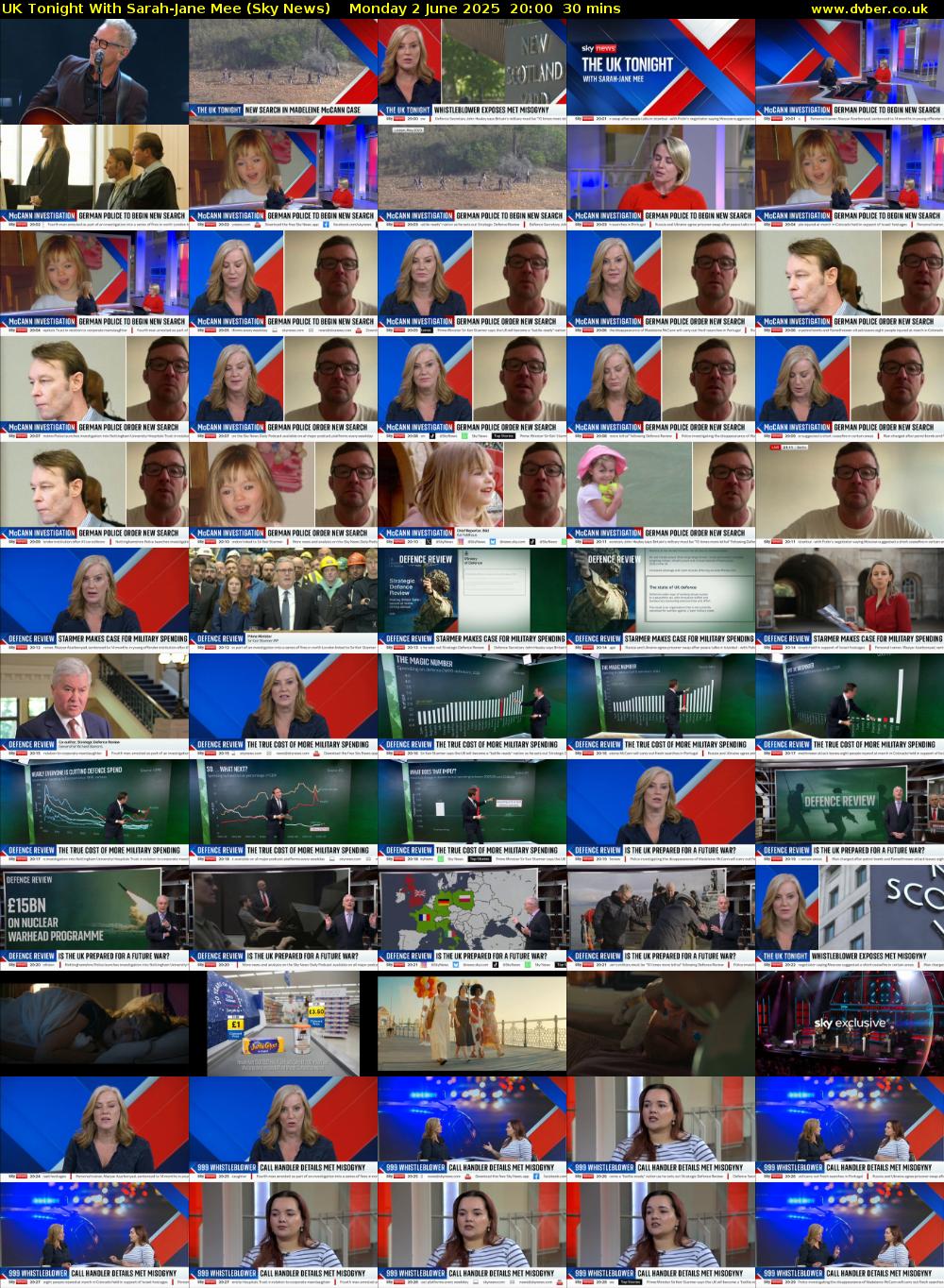 UK Tonight With Sarah-Jane Mee (Sky News) Monday 2 June 2025 20:00 - 20:30