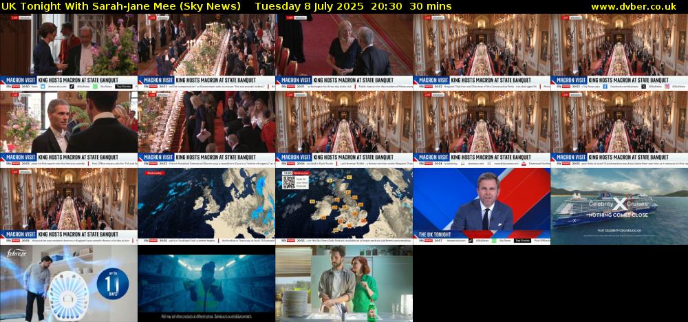 UK Tonight With Sarah-Jane Mee (Sky News) Tuesday 8 July 2025 20:30 - 21:00