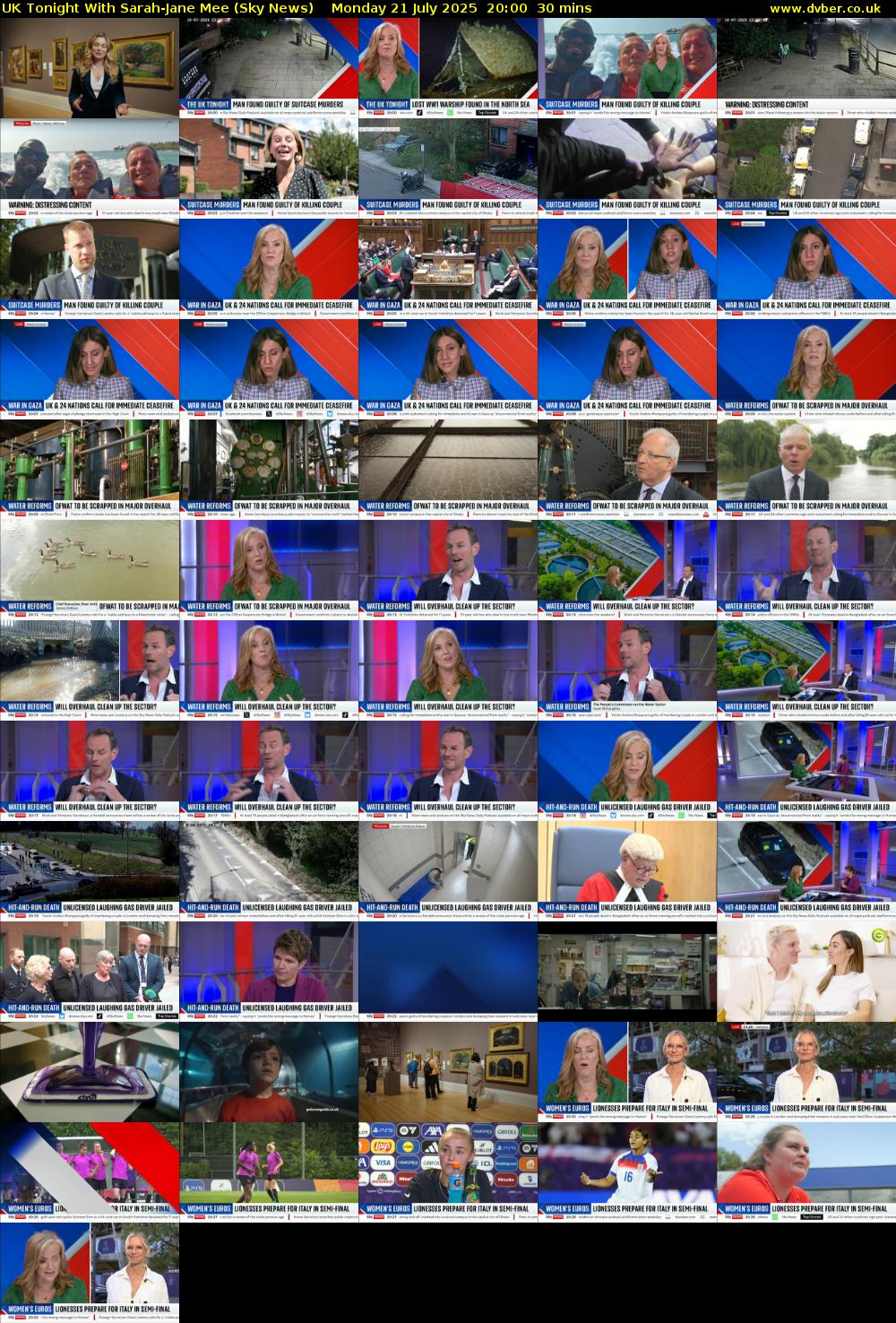 UK Tonight With Sarah-Jane Mee (Sky News) Monday 21 July 2025 20:00 - 20:30